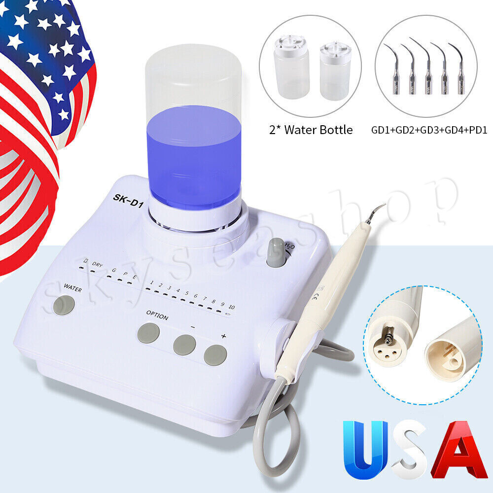 DENTAL Piezo Ultrasonic Scaler SK-D1 + 2*Water Bottles + 5*Tips fit DTE SATELEC
