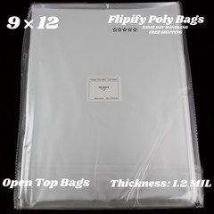 9×12 Clear Plastic Bags Packing Shipping Lay Flat Open Top Poly Baggie 1.2 Mil