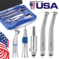Dental High & Low Speed Handpiece Air Turbine kit Push Button Air Motor 4 Holes
