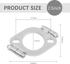 2.5 Inch Split Flange Repair Kit with 2 Bolts Carbon Steel Exhaust Flange 1pk