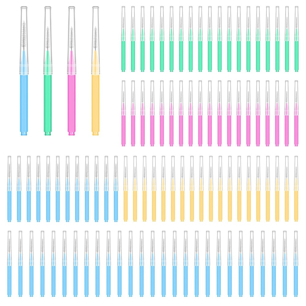 100PCS Interdental Brushes Between Teeth 1 Count (Pack of 1), Bright Colors