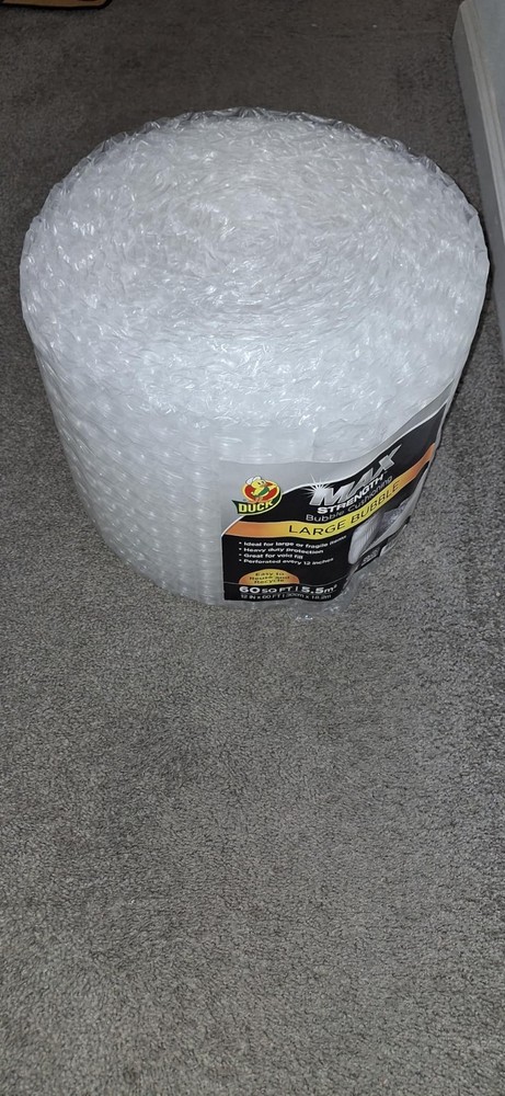 Bubble Cushioning Wrap 15ft Clear Moving Packing Roll Perforated Every 12in NEW