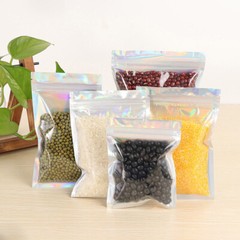 100 Holographic Mylar Foil Bags Smell Proof Resealable Zip Seal Pouches Gradient