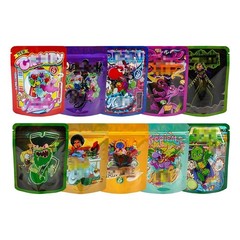 3.5g Smell Proof Resealable Mylar Bags Zip Seal Food Storage Mixed Bags 100pcs