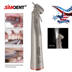 Dental Optic Fiber LED 1:4.2 Increasing Handpiece 45°Angle Head External Channel
