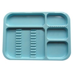 Dental Separate Autoclavable 135°C Divided Tray Plastic Set Up Trays 5 Color