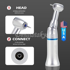 Dental Low Speed Handpiece Push Button Fit FG 1.6mm Burs Contra Angle