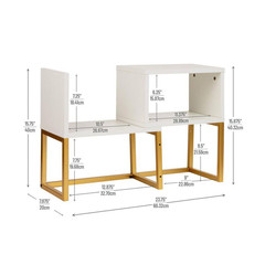 7.87 In. W Desktop Bookshelf, 5-Compartment Organizer for Office Desk, Metal, MD