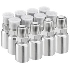 12 Pack 1/2″ Hydraulic Hose Fittings, 1/2″ I.D. Hose x 1/2″ NPTF Male with Prote