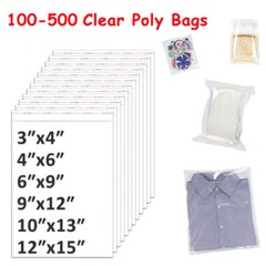 100-500 Clear Plastic OPP Cellophane Cello Cellophane Bags Self Adhesive Bags