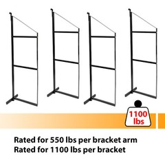 4 Pack Black Cargo Shipping Container Shelving Shelf Brackets Universal Fitment