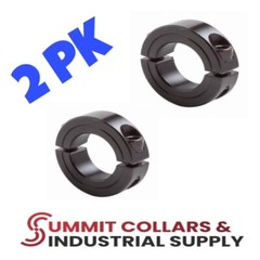 1” DOUBLE SPLIT STEEL NEW CLAMPING SHAFT COLLAR BLACK OXIDE (Qty 2) Free Ship