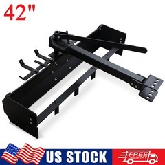 42″ Tow Behind Box Scraper Lawn Tractor Attachment w/ Steel Box Blade Hitch Tow