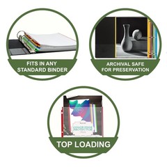Color Edge Sheet Protectors 8.5 x 11 Inch Page Protectors 3 Ring Binder Standard