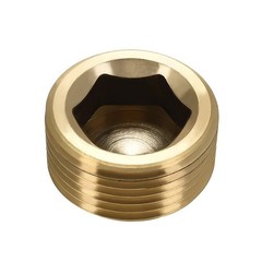 HeavyDuty Brass Pipe Plug 1/2 NPT Internal Hex 3 Pcs for Fluid Control