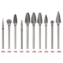 10 Pcs Dental Lab Polishing Bur Drills Tungsten Steel Carbide Burs Burrs 2.35MM