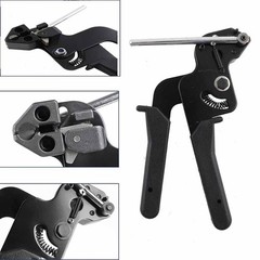 200pcs Metal Zip Ties with Stainless Steel Cable Tie Gun Special Tool For Silver