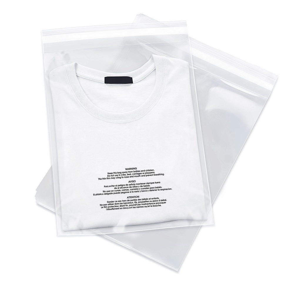 500 9×12 Poly Bags Resealable Suffocation Warning Clear Merchandise 1.5 mil