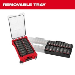 Milwaukee Tool 49-66-6803 1/2 In Drive Socket Set Metric, Sae 16 Pieces 10 Mm