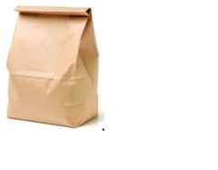 General 1/6 BBL Paper Grocery Bag 52lb Kraft Standard 12 x 7 x 17 25 bags