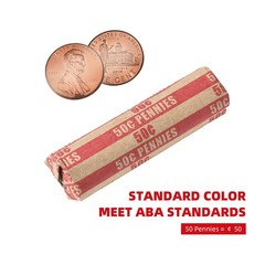 Sumerfnt Penny Coin Wrappers Pennies 1 Count (Pack of 100), Red Penny-100pcs