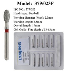 Dental Diamond Bur Football Egg 368/023F 379/023XF Super Fine Coarse FG Burs