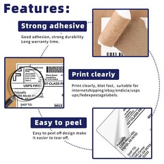 Shipping Labels 8.5×5.5 half sheet Self Adhesive 2 Per Sheet POLYSELLS