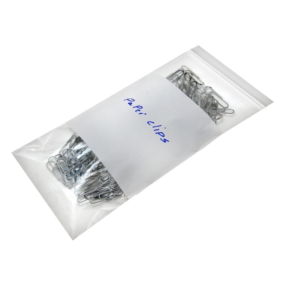 1000/PCS White Block 3″x4″ Clear Reclosable Seal Bag Plastic Zip Lock Bags 2Mil
