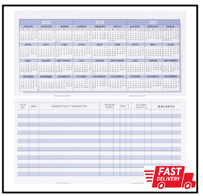 20Pack Checkbook Register, Check Registers for Personal Blank Ledger Transaction
