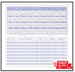 20Pack Checkbook Register, Check Registers for Personal Blank Ledger Transaction