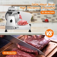 Electric Commercial Meat Slicer 10in Steel Blade Frozen Meat Cheese Slicer 240W