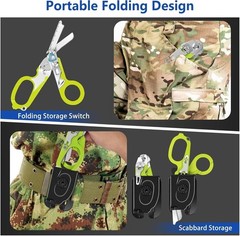 Emergency Trauma Shears Medic EMT Heavy Duty 6-in-1 Multi Function w/ Holster