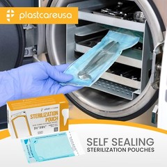 200 Self-Sealing Sterilization Pouch, 3.5″ x 6.5″ (5.25) Paper/Blue Film (1 Box)