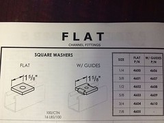 (QTY 100) 3/8″ X 1-5/8″ X 1-5/8″ Square Washers for Unistrut Channel #4601 P1063