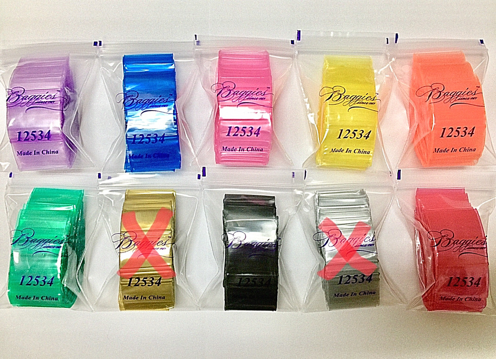 BaggiesSince 1987 – 12534 Zip Color Bags 9 C/900 + 19 DSN/100=1000, READ DETAILS