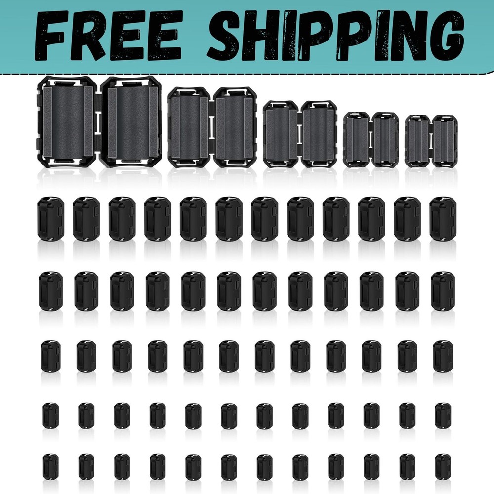 25Pcs Ferrite Chokes Ferrite Beads Snap on RFI EMI Noise Suppressor Cable Clip