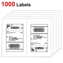 1000 Shipping Labels 8.5″x5.5″ Rounded Corner Self Adhesive 2 Per Sheet Blank US