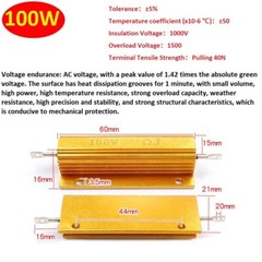 5W 10W -500W Watt High Power Aluminum shell Wirewound Metal Resistor 0.1Ω – 10KΩ