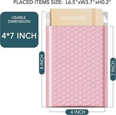 Poly Bubble Mailer 4×8″ 200pcs Small Padded Envelope Mailing Bags Light Pink#000
