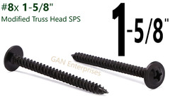 Modified Truss Head Self piercing sharp point Screws #8x 1/2″- 3″ K-Lath Black