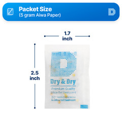 5 gram X 60 Packets “Dry & Dry” Food Grade Orange Indicating Silica Gel Packets
