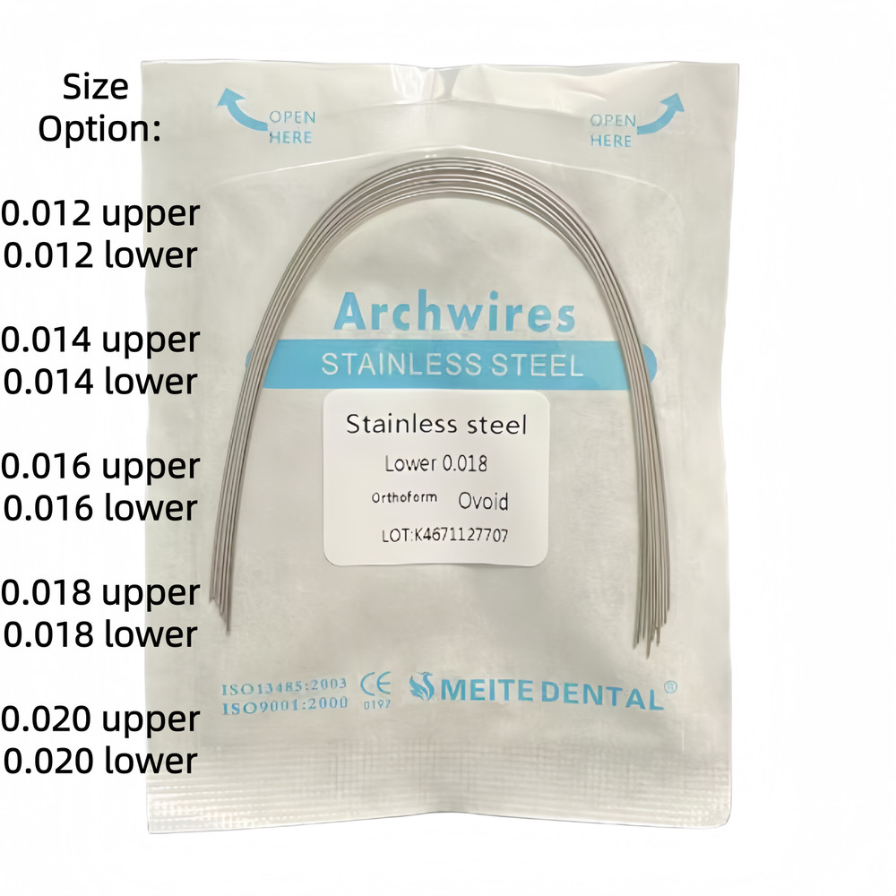 Dental Ortho Arch Wire NiTi Stainless Steel Ovoid/Natural Round Rectangular Wire
