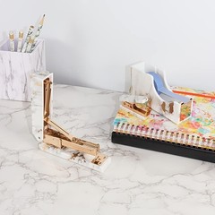 Mei Yi Tian Marble Gold Line Print Gold Stapler Staples Remover Tape Dispenser