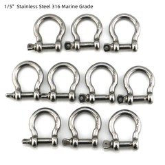 10 Pack 1/5″ Mini Shackle D Rings Stainless Steel Small Anchor Rigging Shackle