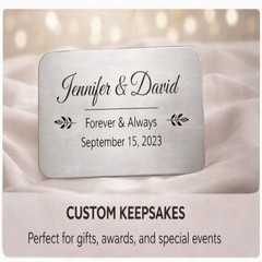 Personalized Engraved Couple’s Name Plate Accessory, Romantic Keepsake Gift Idea