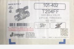 Jomar Valve Brass Gas Ball Valve Inline Female 3/8″, 101-402 T204FF 600 W0G