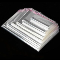 100 pcs Resealable Poly Bags Transparent OPP Bag Plastic Bags Self Adhesive Seal