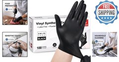 Vinyl Synthetic Exam Gloves, 4 Mil, Latex-Free 100 Count for Medical & Food Prep