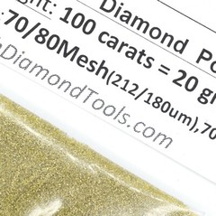 TechDiamondTools Diamond Powder 70 Grit 212-180 Microns, 25 cts = 5 Grams