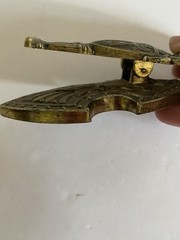 Medieval Knight with Shield Gold Tone Plastic Letter Note Clip Hong Kong Vtg